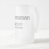 groomsmanバチェロレッテ名のモダン追加simpl フロストグラスビールジョッキ (正面右)