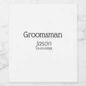 groomsmanバチェロレッテ名のモダン追加simpl ワインラベル (シングルラベル)