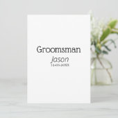 groomsmanバチェロレッテ名のモダン追加simpl 招待状 (スタンド正面)