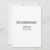 groomsmanバチェロレッテ名のモダン追加simpl 招待状 (裏面)