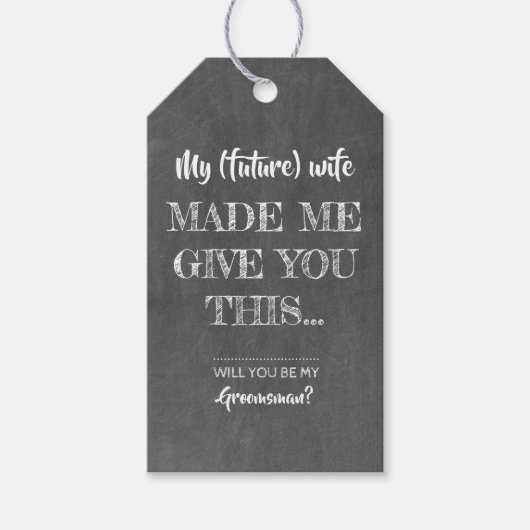 Groomsmanプロポーザルおもしろい ギフトタグ (正面)