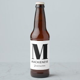 Groomsmanモノグラム名 ビールラベル
