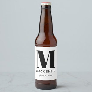 Groomsmanモノグラム名 ビールラベル