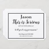 Groomsmanリクエストこの名前は重大な名前オプションです 招待状 (正面/裏面)