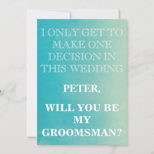 Groomsmanリクエストとしてのサービス 招待状 (正面)