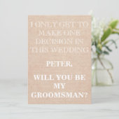 Groomsmanリクエストとしてのサービス 招待状 (スタンド正面)