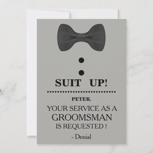 Groomsmanリクエストとしてのサービス 招待状 (正面)