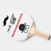 Groomsman写真プロップスHipster口ひげ髭 卓球ラケット (横)