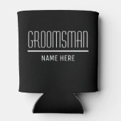 Groomsman名前をカスタムすると日付 缶クーラー (裏面)