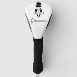 Groomsman名Tuxedoシルエットムスタッシュ ゴルフヘッドカバー
