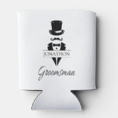 Groomsman名Tuxedoシルエット 缶クーラー (裏面)