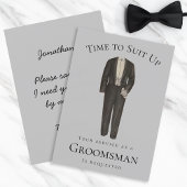 Groomsman提案の時間に合わせてヴィンテージTuxedo 招待状