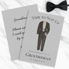 Groomsman提案の時間に合わせてヴィンテージTuxedo 招待状