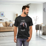 Groomsman白黒写真バチュラーパーティ Tシャツ<br><div class="desc">円形フレームに写真をパーソナライズして追加する。名前の追加</div>