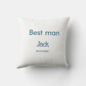 groomsman花婿介添人名前の追加文字バチェロレッテ クッション (裏面)