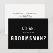 Groomsman要求モダンシンプル インビテーションポストカード (正面/裏面)