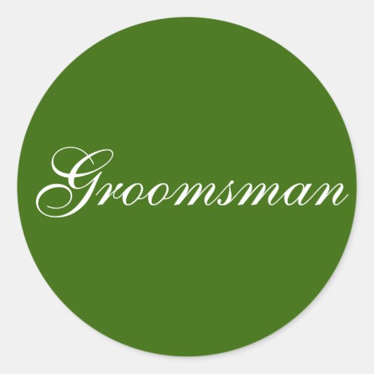 「Groomsman」スタンプ ラウンドシール (正面)