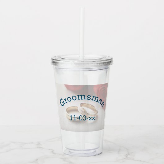Groomsman 結婚 with Date アクリルタンブラー (正面)