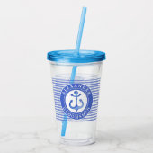 Groomsman -航海のいかりネイビーウェディングパーティー アクリルタンブラー (裏面)