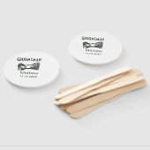 Groomsman add name date year gray collar bow文字 ハンドファン (組立なし)