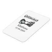 Groomsman add name date year gray collar bow文字 マグネット (左側)
