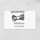 Groomsman add name date year gray collar bow文字 名刺 (裏面)
