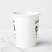 Groomsman add name date year gray collar bow文字 紙コップ (右)