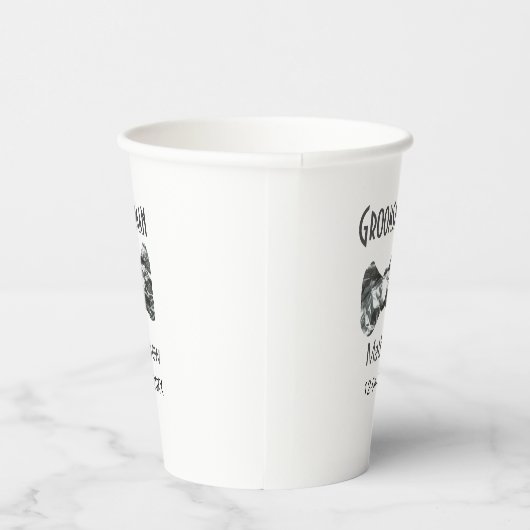 Groomsman add name date year gray collar bow文字 紙コップ (右)
