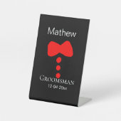 groomsman add name year black bow shirt tituxedo 台座サイン (正面)