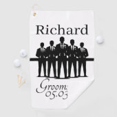 Groomsman Bachelor Party Squad Silhouette Name ゴルフタオル (インサイチュ)