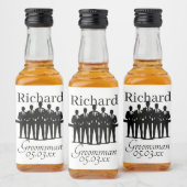 Groomsman Bachelor Party Suited Squad Name Date リキュールボトルラベル (ボトル)