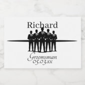 Groomsman Bachelor Party Suited Squad Name Date リキュールボトルラベル (シングルラベル)