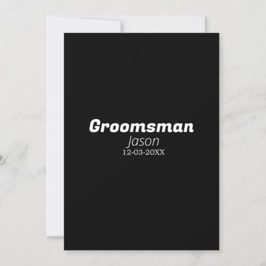 groomsman bachelorette party add name modern simpl 招待状 (裏面)