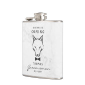 Groomsman Best Man Groom Wolf White Background フラスク (左)