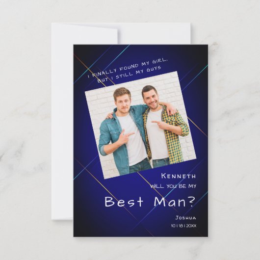 Groomsman Best Man Proposal on Dark Background 招待状 (正面)