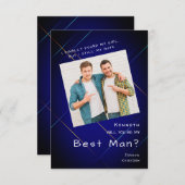 Groomsman Best Man Proposal on Dark Background 招待状 (正面/裏面)