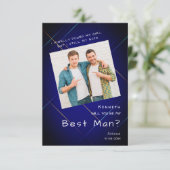 Groomsman Best Man Proposal on Dark Background 招待状 (スタンド正面)