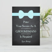 Groomsman Black Chalkboard Bowとしてのあなたのサービス 招待状 (スタンド正面)