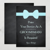 Groomsman Black Chalkboard Bowとしてのあなたのサービス 招待状 (正面/裏面)