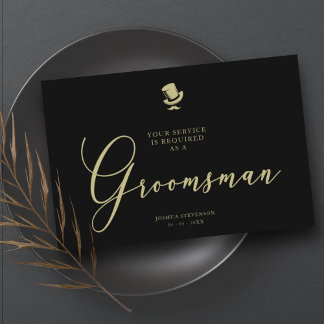 Groomsman Chicの結婚ミニマル提案書カード