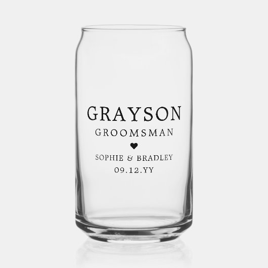 Groomsman Custom Personalised Names Wedding Party ガラス缶 (正面)