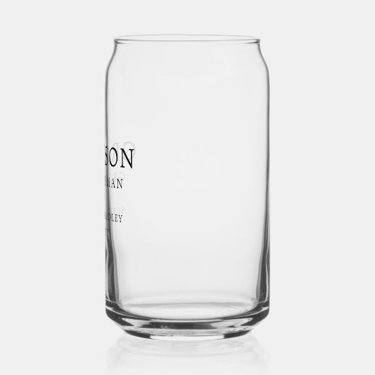 Groomsman Custom Personalised Names Wedding Party ガラス缶 (左)