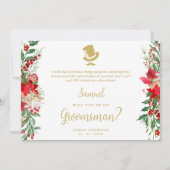 Groomsman Fancy Luxury Christmas Proposal Card (正面)