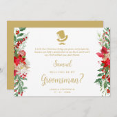Groomsman Fancy Luxury Christmas Proposal Card (正面/裏面)
