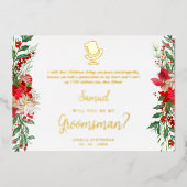 Groomsman Fancy Luxury Christmas Proposal Card 箔招待状 (正面)