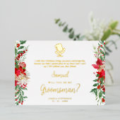 Groomsman Fancy Luxury Christmas Proposal Card 箔招待状 (立ち正面)