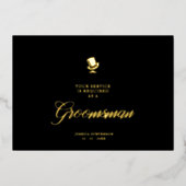 Groomsman Funny Wedding Minimalist Proposal Card 箔招待状 (正面)