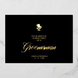 Groomsman Funny Wedding Minimalist Proposal Card 箔招待状