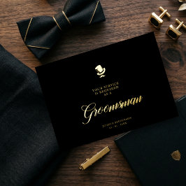Groomsman Funny Wedding Minimalist Proposal Card 箔招待状