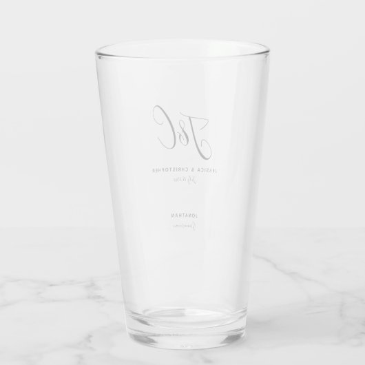 Groomsman Gift Monogram Initials Wedding Minimal タンブラーグラス (裏面)